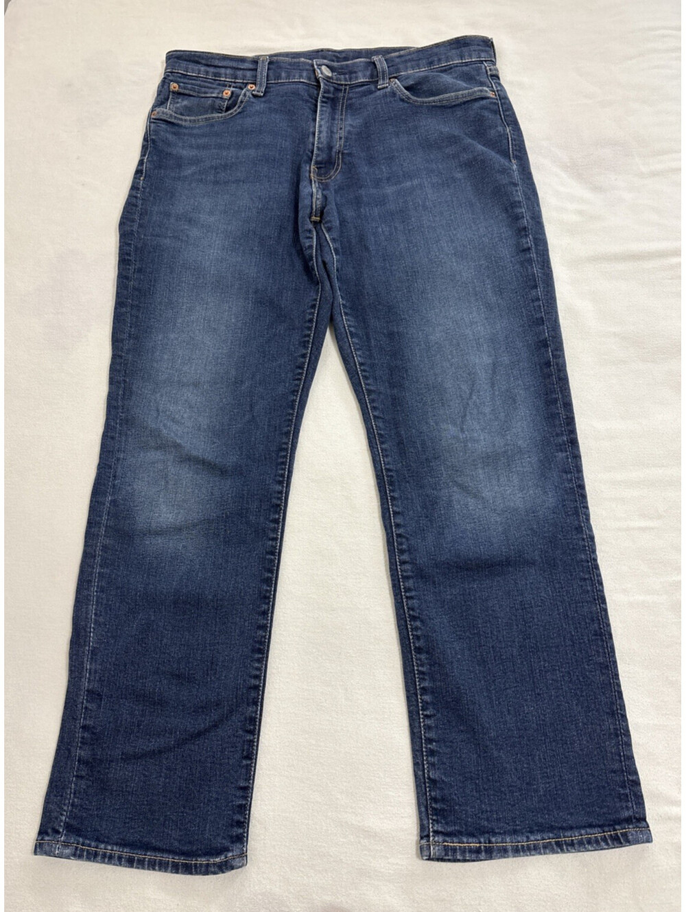 Levi's 541 Men's 35x29 Athletic Taper Blue Jeans Medium Wash Stretch Distressed
